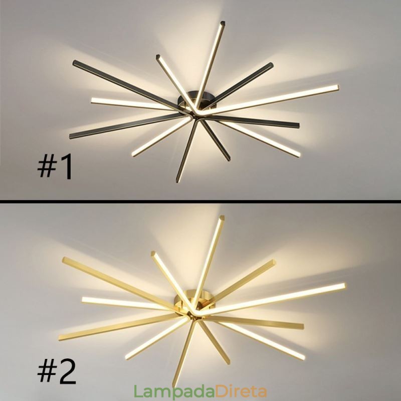 Luminária de teto minimalista moderna com fogos de artifício embutida