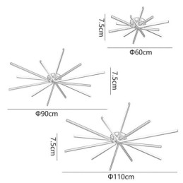 Luminária de teto minimalista moderna com fogos de artifício embutida