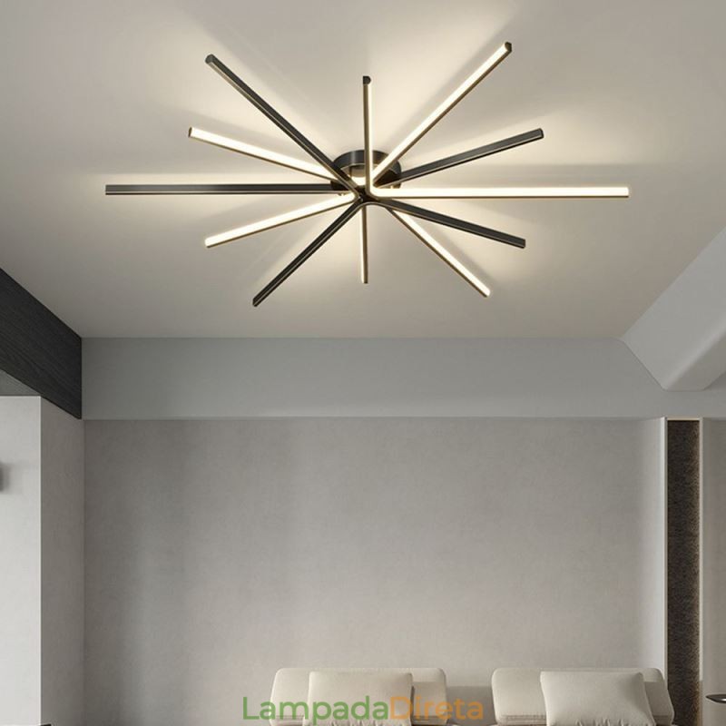 Luminária de teto minimalista moderna com fogos de artifício embutida