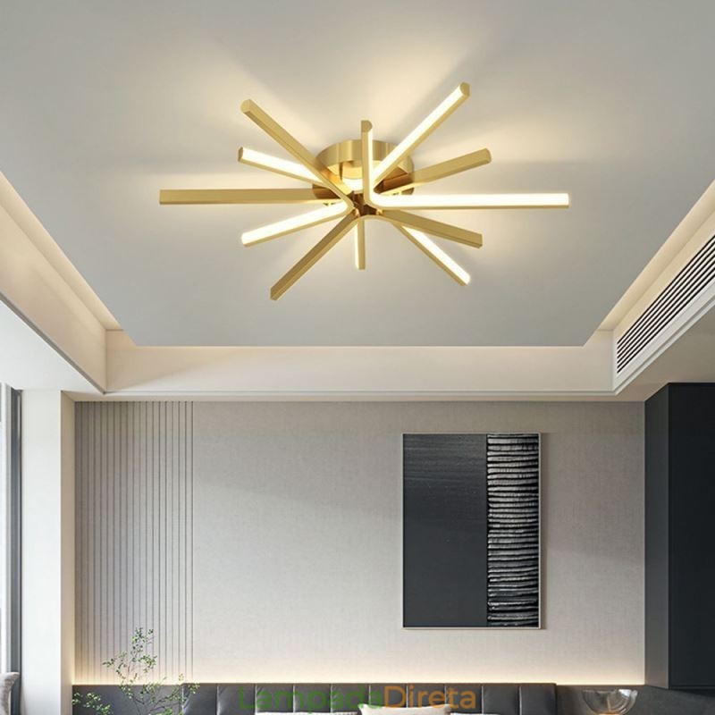 Luminária de teto minimalista moderna com fogos de artifício embutida