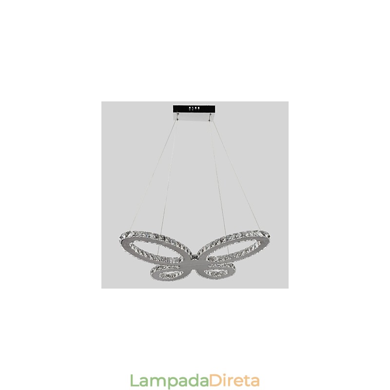 Lustre moderno contemporâneo de metal cromado