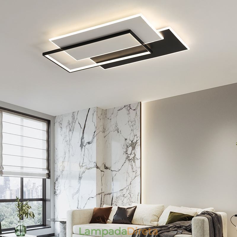 Luminária de teto quadrada acrílica minimalista embutida
