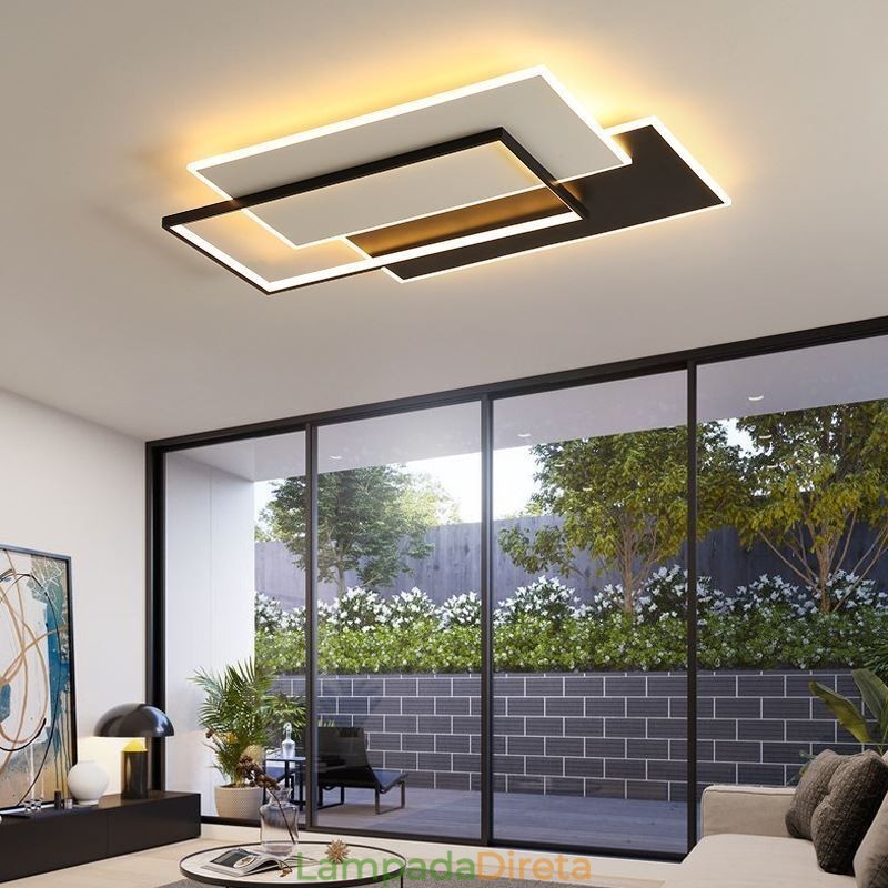 Luminária de teto quadrada acrílica minimalista embutida