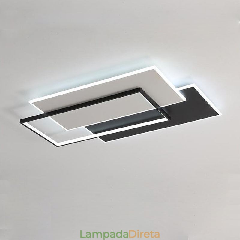Luminária de teto quadrada acrílica minimalista embutida