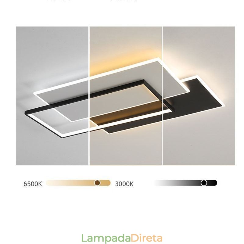 Luminária de teto quadrada acrílica minimalista embutida