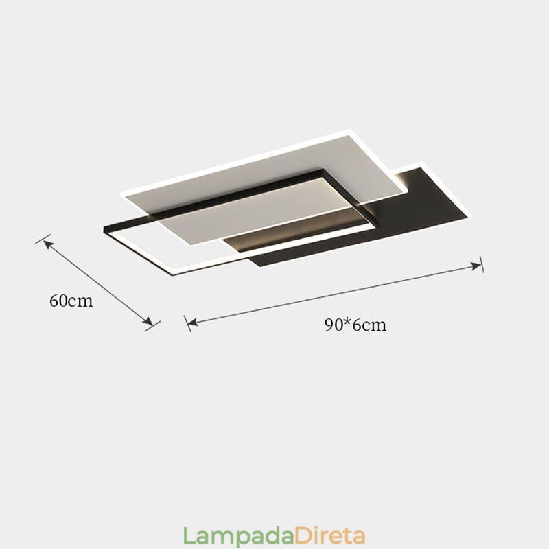 Luminária de teto quadrada acrílica minimalista embutida