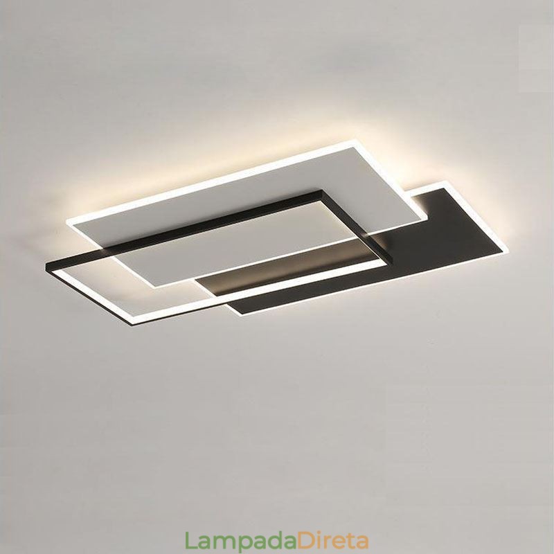 Luminária de teto quadrada acrílica minimalista embutida