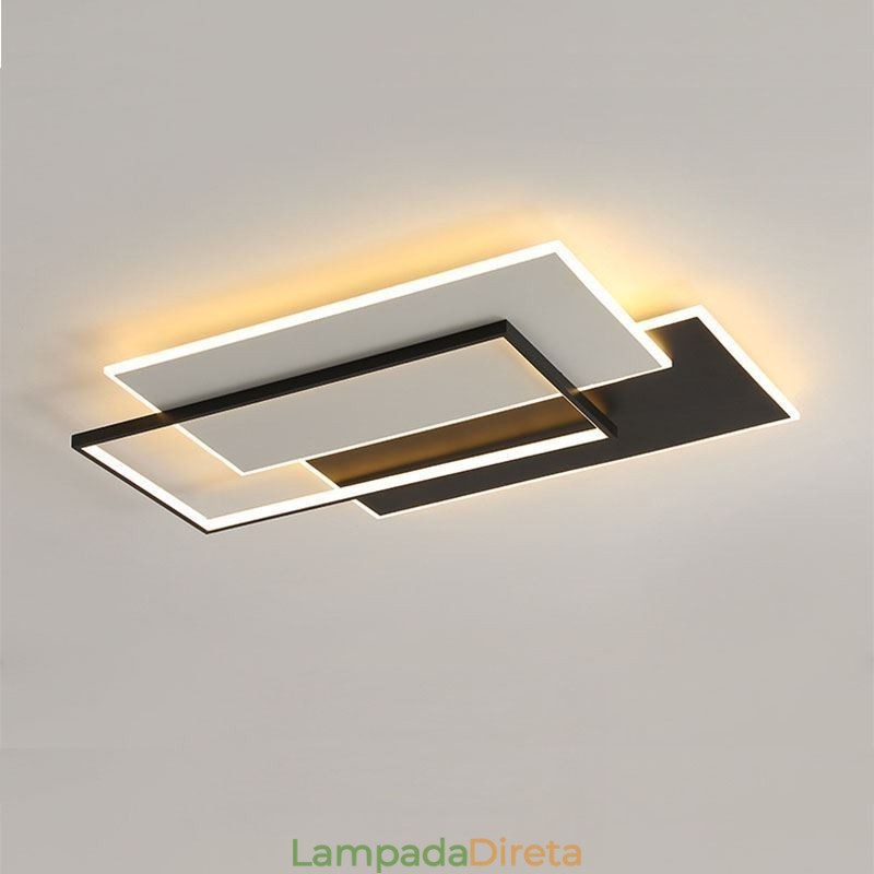 Luminária de teto quadrada acrílica minimalista embutida