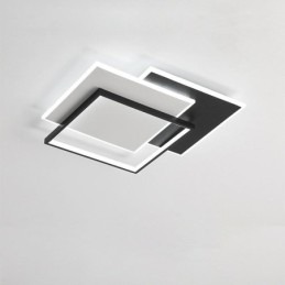 Luminária de teto quadrada acrílica minimalista embutida 40 50 cm