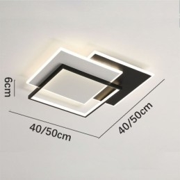 Luminária de teto quadrada acrílica minimalista embutida 40 50 cm
