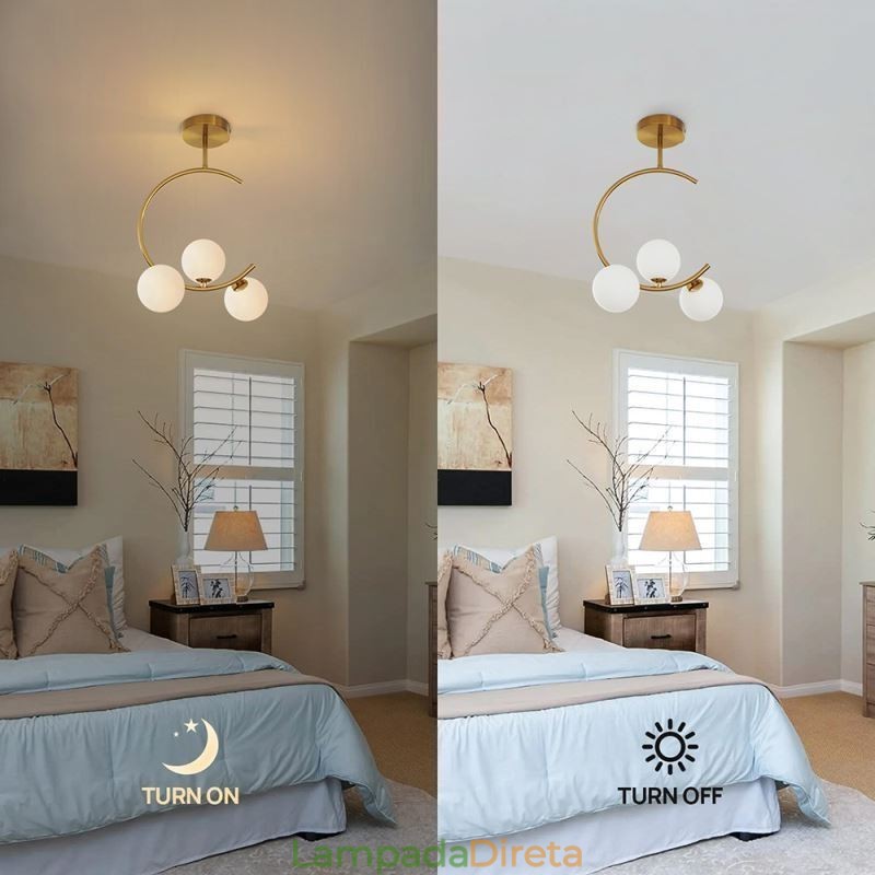 Luminária de teto moderna e simples embutida de três cabeças em vidro branco leitoso G9 5W