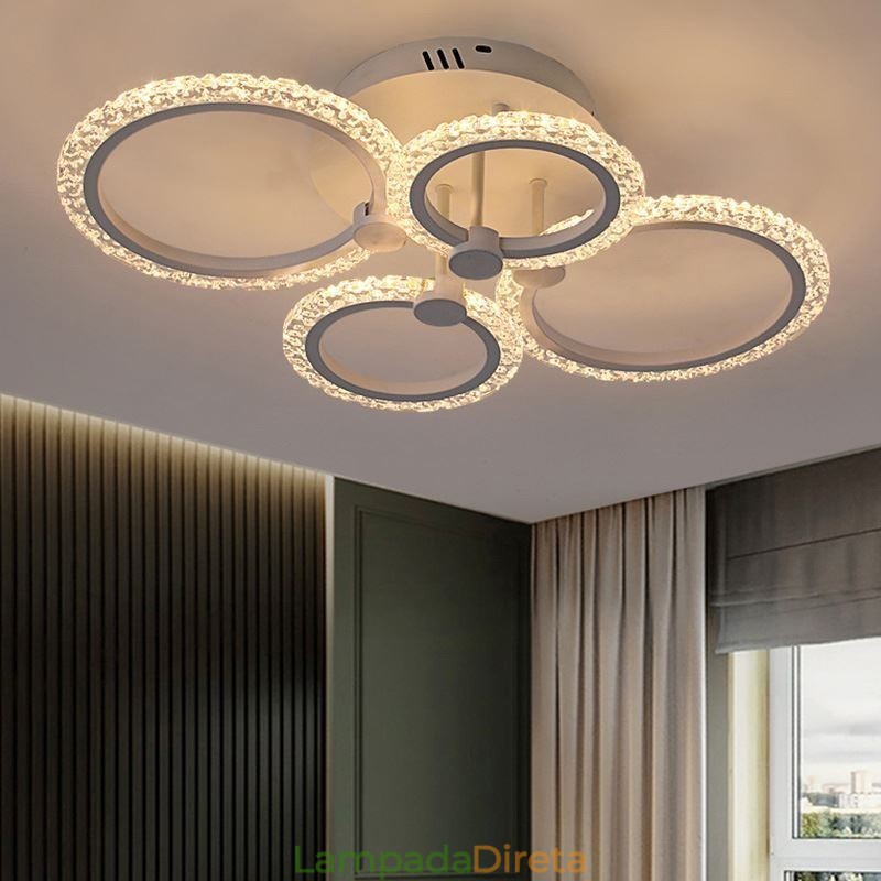 Luminária de teto em acrílico com flor circular minimalista moderna embutida