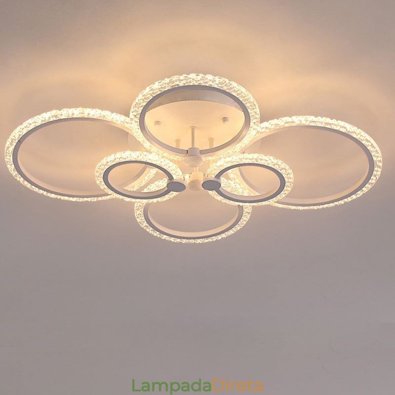 Luminária de teto em acrílico com flor circular minimalista moderna embutida