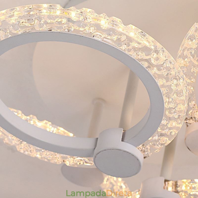Luminária de teto em acrílico com flor circular minimalista moderna embutida