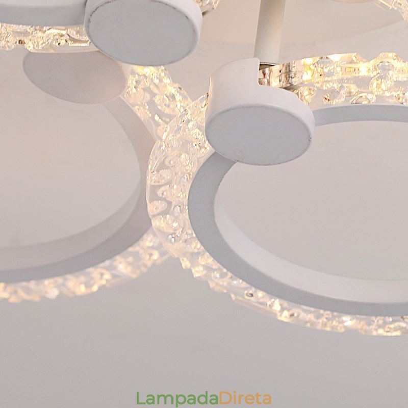 Luminária de teto em acrílico com flor circular minimalista moderna embutida
