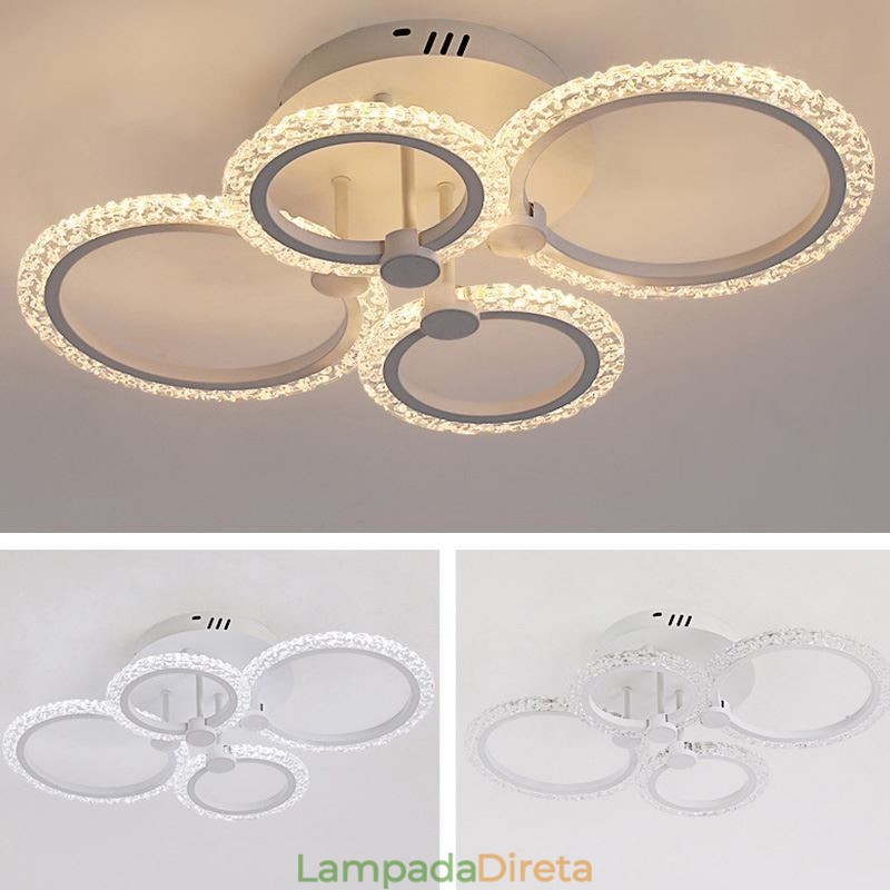 Luminária de teto em acrílico com flor circular minimalista moderna embutida