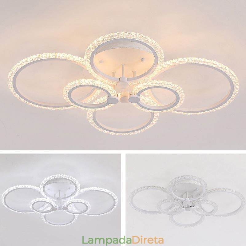 Luminária de teto em acrílico com flor circular minimalista moderna embutida