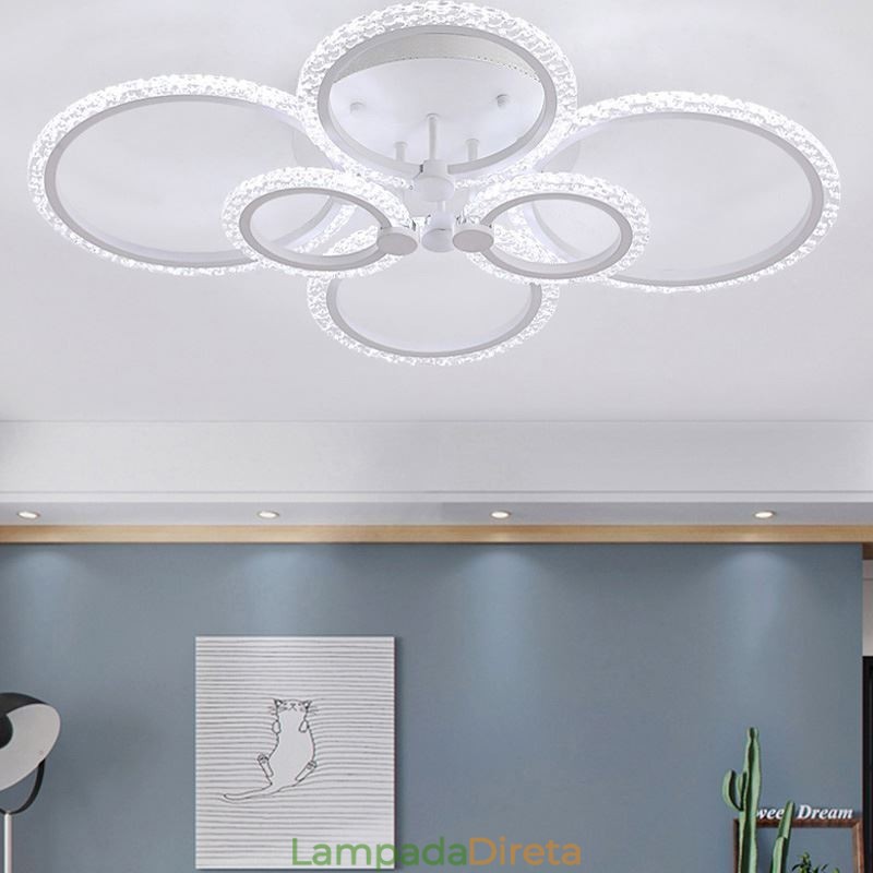 Luminária de teto em acrílico com flor circular minimalista moderna embutida