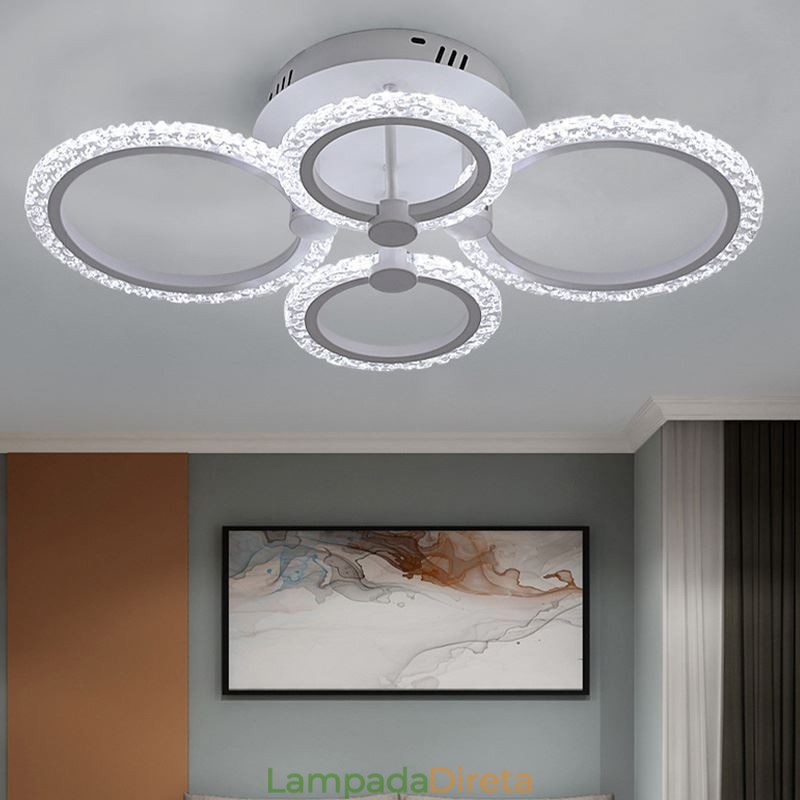 Luminária de teto em acrílico com flor circular minimalista moderna embutida