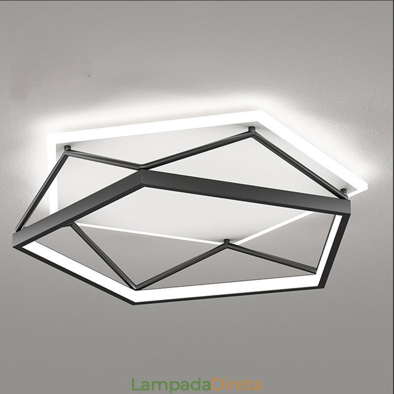 Luminária de teto tridimensional oca embutida 55cm