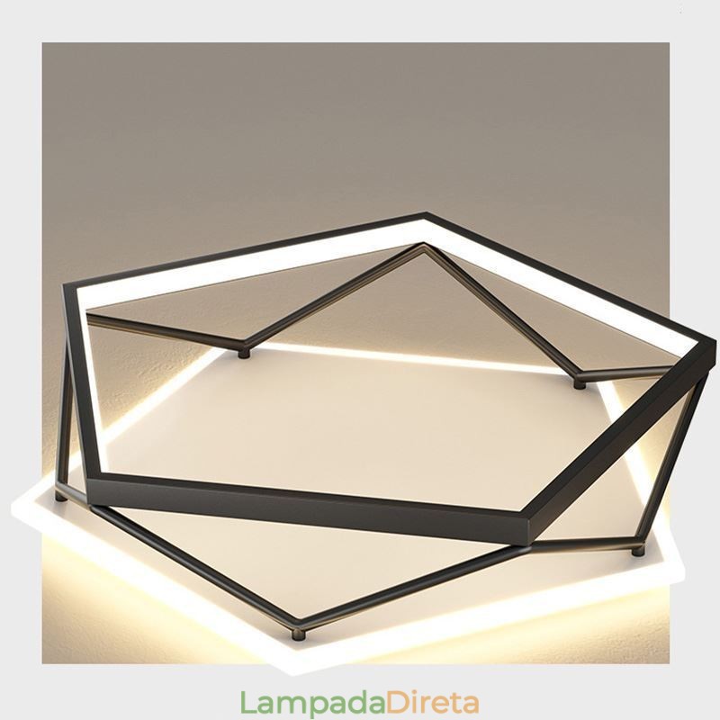 Luminária de teto tridimensional oca embutida 55cm