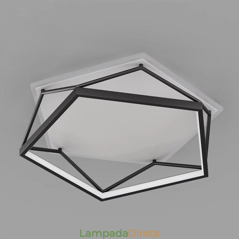 Luminária de teto tridimensional oca embutida 55cm
