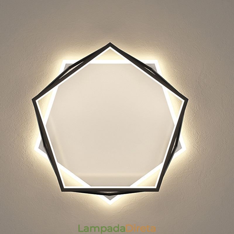 Luminária de teto tridimensional oca embutida 55cm