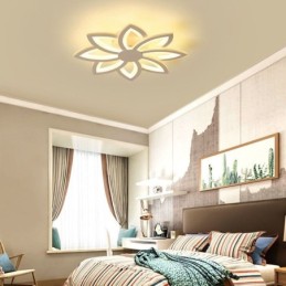 Luminária de teto em acrílico com flor atraente e montagem embutida de 55 cm
