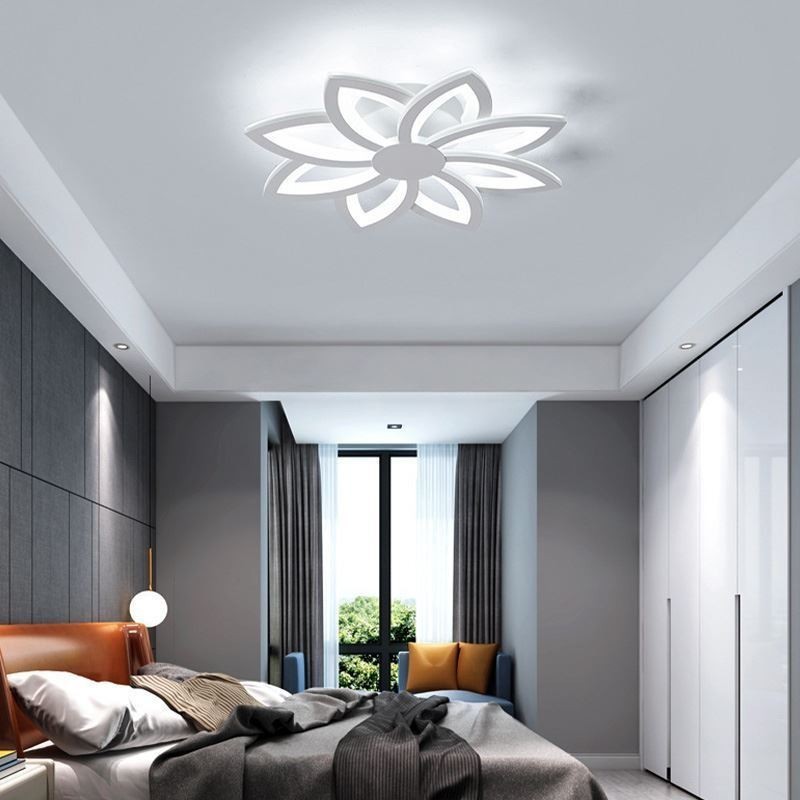 Luminária de teto em acrílico com flor atraente e montagem embutida de 55 cm
