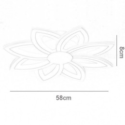 Luminária de teto em acrílico com flor atraente e montagem embutida de 55 cm