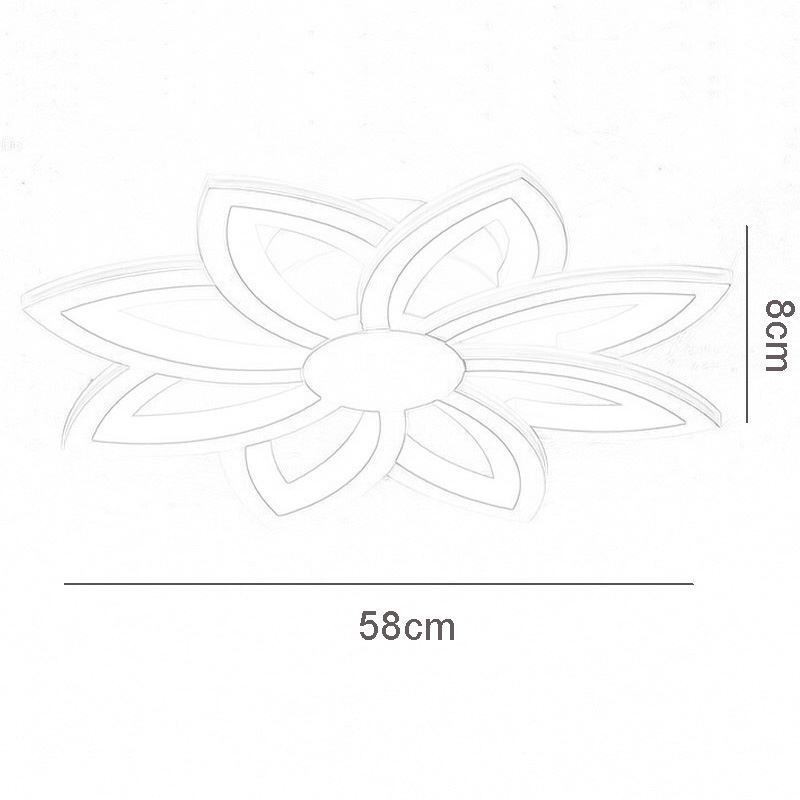 Luminária de teto em acrílico com flor atraente e montagem embutida de 55 cm