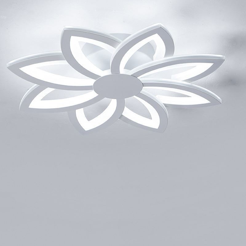 Luminária de teto em acrílico com flor atraente e montagem embutida de 55 cm
