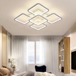 Luminária de teto quadrada acrílica branca embutida 5 luzes 8 luzes