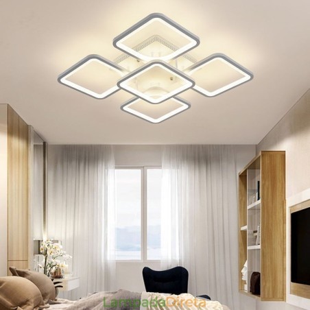 Luminária de teto quadrada acrílica branca embutida 5 luzes 8 luzes Luminária de teto quadrada acrílica branca embutida 5 luzes 8 luzes