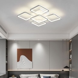 Luminária de teto quadrada acrílica branca embutida 5 luzes 8 luzes