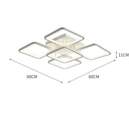 Luminária de teto quadrada acrílica branca embutida 5 luzes 8 luzes
