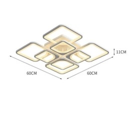 Luminária de teto quadrada acrílica branca embutida 5 luzes 8 luzes