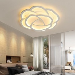 Luminária de teto em acrílico rosa simples moderna de montagem embutida 52 cm