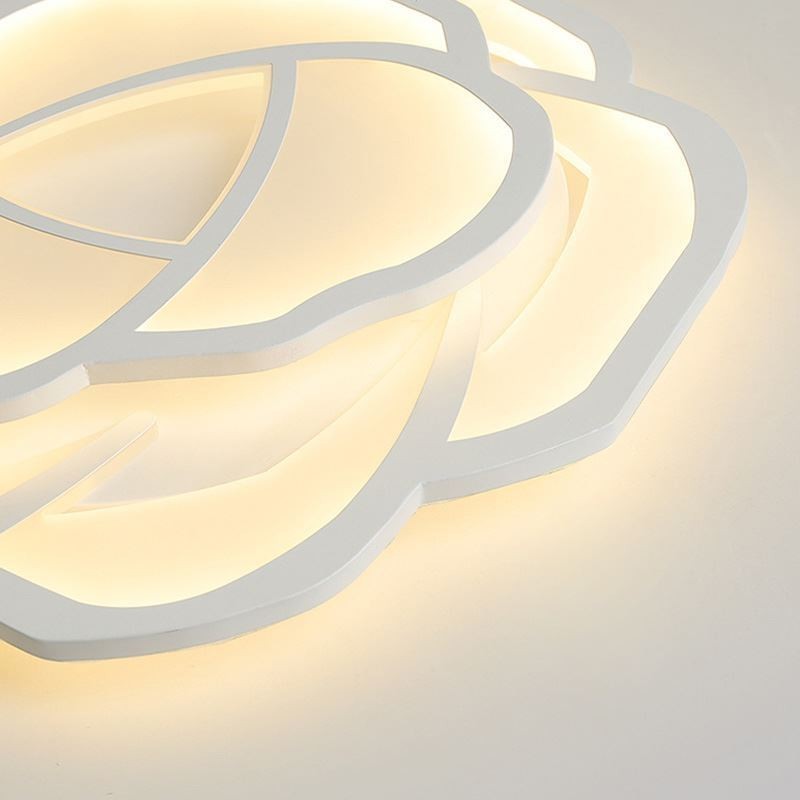 Luminária de teto em acrílico rosa simples moderna de montagem embutida 52 cm