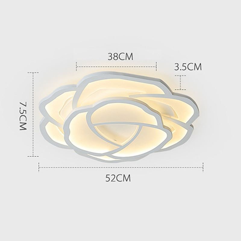 Luminária de teto em acrílico rosa simples moderna de montagem embutida 52 cm