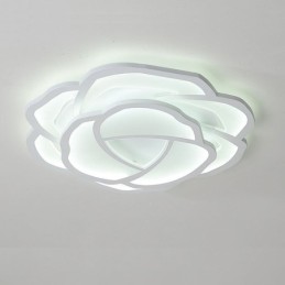 Luminária de teto em acrílico rosa simples moderna de montagem embutida 52 cm