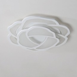 Luminária de teto em acrílico rosa simples moderna de montagem embutida 52 cm
