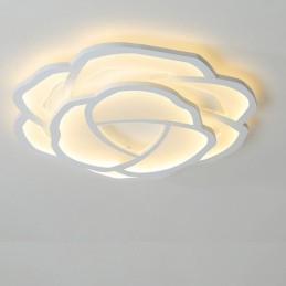 Luminária de teto em acrílico rosa simples moderna de montagem embutida 52 cm