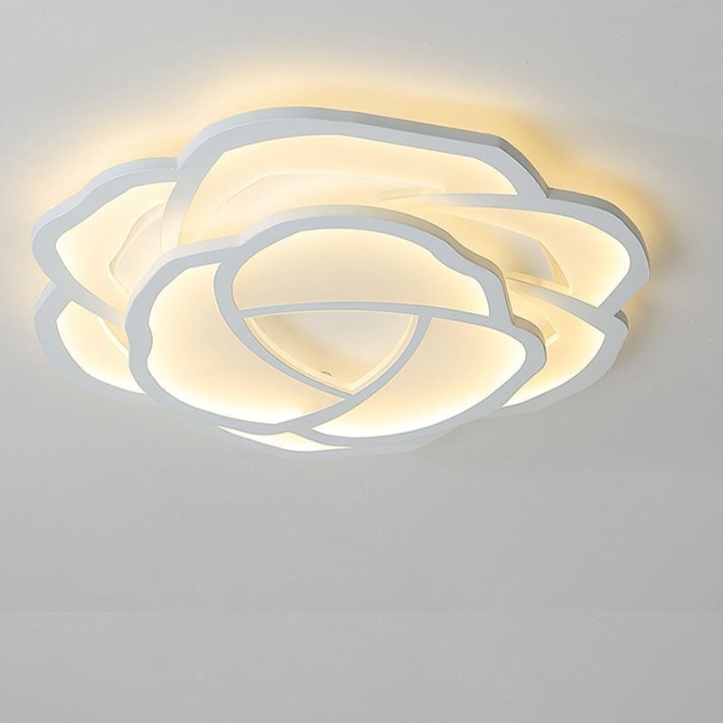 Luminária de teto em acrílico rosa simples moderna de montagem embutida 52 cm