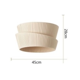 Abajur de teto estilo creme francês Wabi Sabi com abajur de tecido de camada dupla embutido