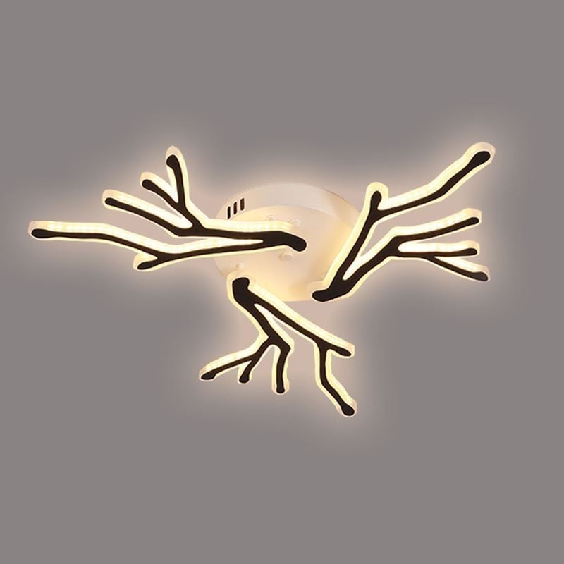 Luminária de teto de acrílico com ramificação embutida