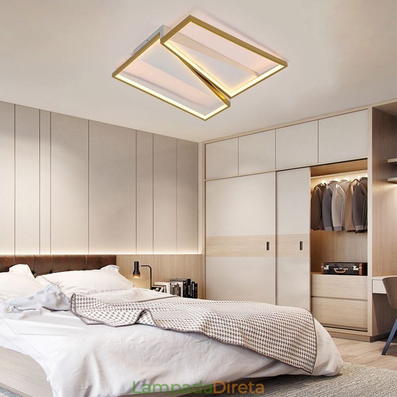 Luminária de teto trapézio em mosaico minimalista de montagem embutida