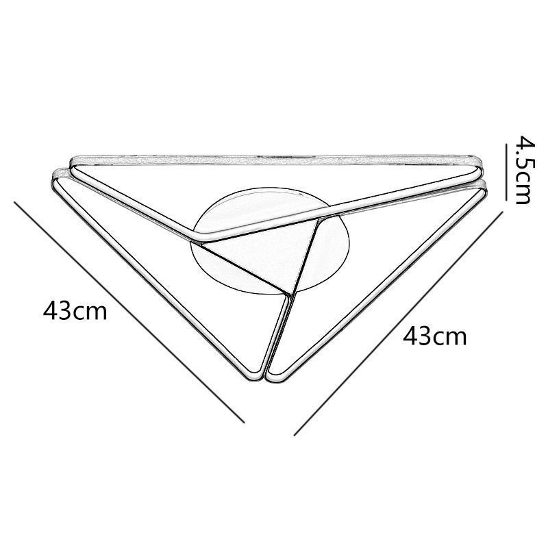Luminária de teto triangular minimalista embutida