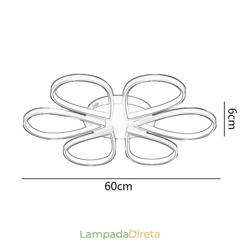Luminária de teto Clover minimalista embutida