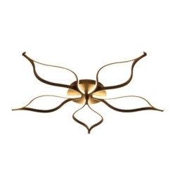 Luminária de teto minimalista com cinco folhas e flor embutida